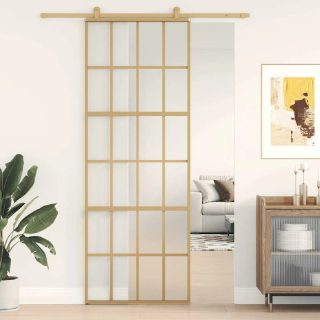 vidaXL Porte coulissante 76x205 cm - Doré