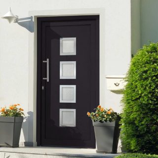 Porte d'entrée vidaXL - Anthracite - 98x190 cm