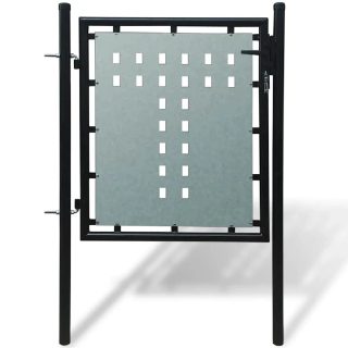 Vidaxl Portail simple clôture Noir 100x150 cm