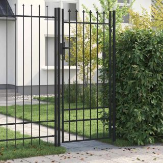 Vidaxl Portillon simple porte avec dessus à pointe Acier 1x2 m