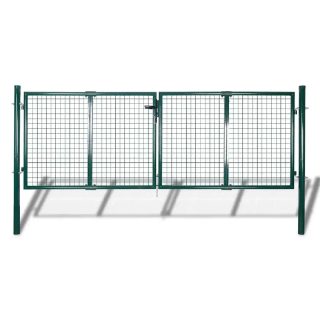 Vidaxl Portail de clôture en acier 300x100 cm vert 42979