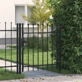 Vidaxl Portillon simple porte avec dessus à pointe Acier 1x1 m