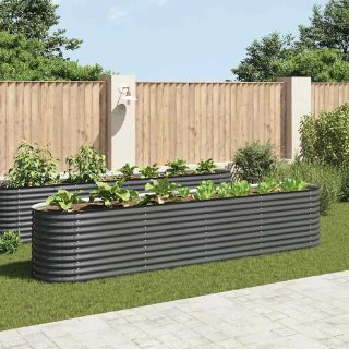 Vidaxl Lit surélevé de jardin 400x80x81 cm Acier galvanisé