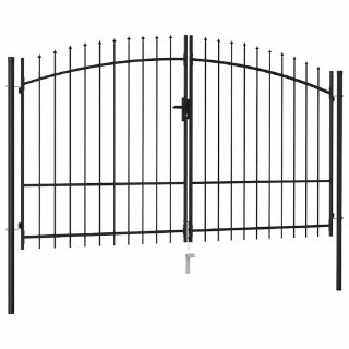Vidaxl Portillon double porte avec dessus à pointe Acier 3x1 75 m
