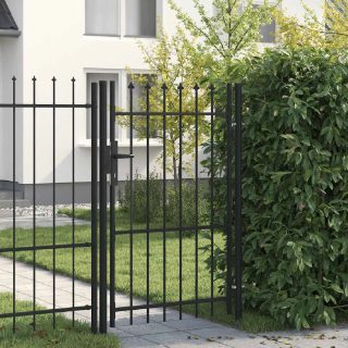 Vidaxl Portillon simple porte avec dessus à pointe Acier 1x1,5 m