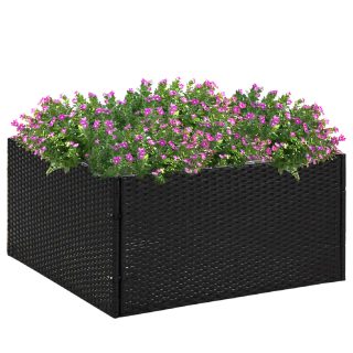 Vidaxl Jardinière Noir 80x80x40 cm Résine tressée
