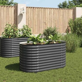 vidaXL Lit surélevé 160x80x81 cm - Gris