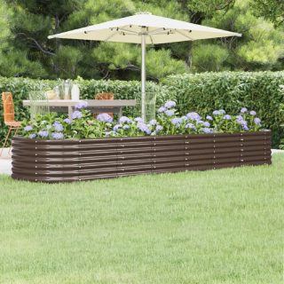 vidaXL Lit surélevé de jardin Acier Marron