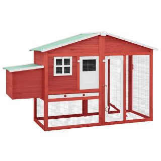Vidaxl Poulailler Rouge - 191x67x117 cm