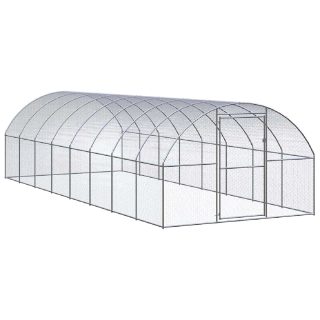 Vidaxl Poulailler extérieur 3x8x2 m Acier galvanisé