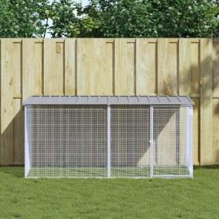 Vidaxl Poulailler avec toit gris clair 203x98x90 cm