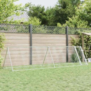 vidaXL Cage poules 400x105x91 cm argentée