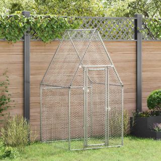 vidaXL Cage poules 100x100x190 cm argentée