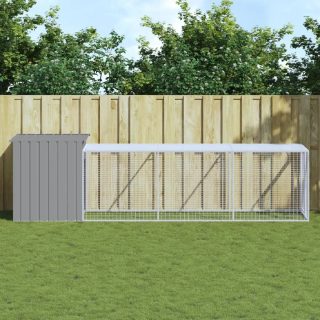 Vidaxl Poulailler cour gris clair 110x405x110 cm