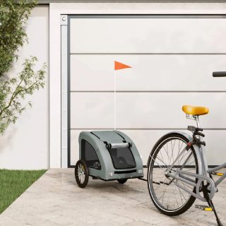 vidaXL Remorque Vélo Animal - Gris