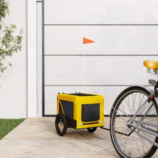 vidaXL Remorque Vélo Animal - Jaune et Noir