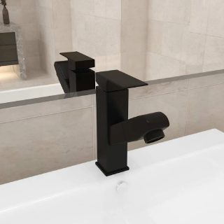 VidaXL Robinet lavabo rétractable - Noir
