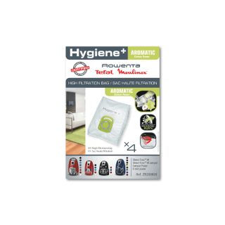 Wonderbag Pack de 4 sacs Haute Filtration Hygiene+ pour ROWENTA Silence Force / X-trem Power
