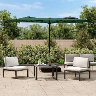 Vidaxl Parasol de jardin à double tête vert 316x145 cm 362962