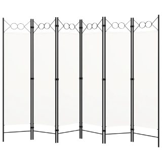 vidaXL Cloison 6 panneaux - Blanc
