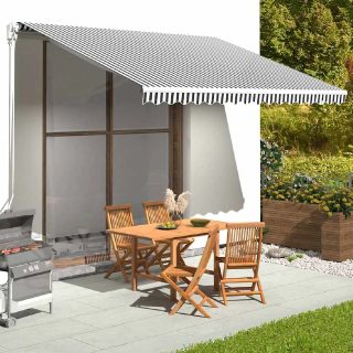 vidaXL Tissu de remplacement pour auvent 4 x 3 m - Anthracite et Blanc