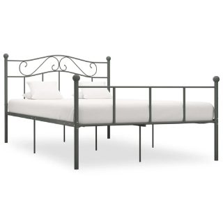 VIDAXL Cadre de lit métal 160x200 cm - Gris