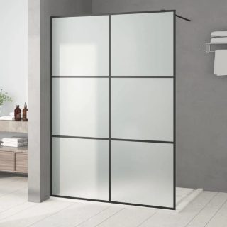 Vidaxl Paroi de douche Noir 140x195 cm Verre ESG