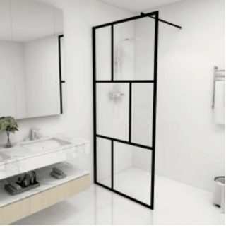 Vidaxl Paroi de douche - Verre trempé 90x195 cm - Noir