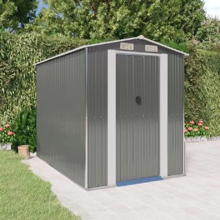 Vidaxl 3147439 Abri de jardin Gris clair 192x274x223 cm Acier galvanisé