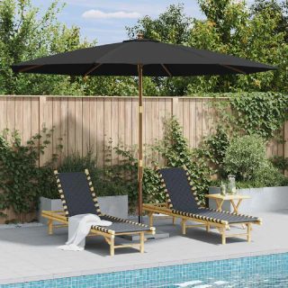 Vidaxl Parasol Extérieur Mât Bois 350 cm