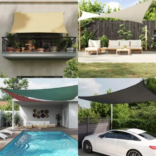 Vidaxl Voile de parasol - 3x6 m - Crème - Résistant à l'eau - Protection UV