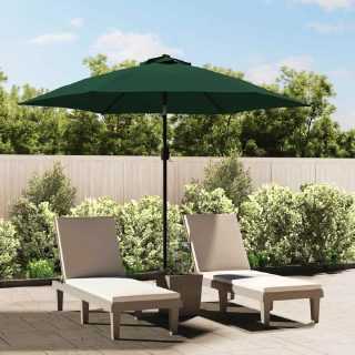 Vidaxl Parasol cantilever à LED 3 m vert 42203