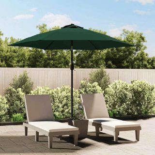 Vidaxl Parasol cantilever à LED 3 m vert 42203