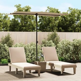 Vidaxl Parasol de jardin avec mât alu 180x110 cm