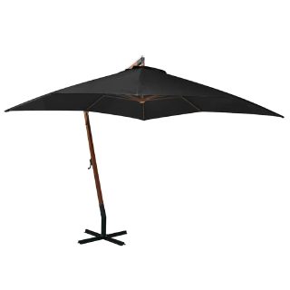 vidaXL Parasol Suspendu Noir Bois