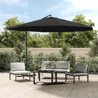 Vidaxl Parasol Déporté - 350x268 cm - Aluminium - Noir - Mécanisme Manuel