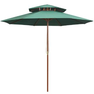 vidaXL Parasol à deux étages - 270x270 cm - Vert