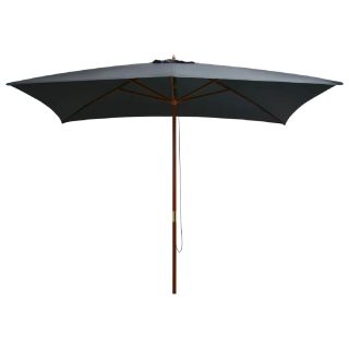 Vidaxl Parasol Extérieur Mât Bois 200x300 cm Anthracite Jardin Plage Terrasse 44513