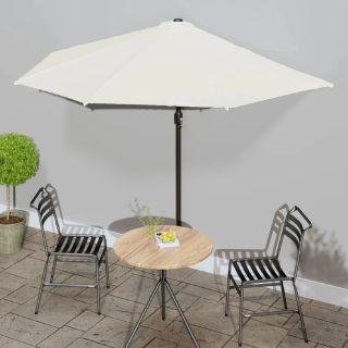 Vidaxl Parasol Extérieur Mât Aluminium 300x155 cm Sable Jardin Plage Terrasse 44591