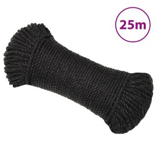 Vidaxl Corde de travail Noir 3 mm 25 m polypropylène