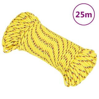vidaXL Corde de bateau Jaune 5 mm 25 m