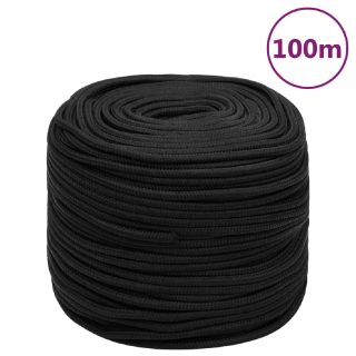 Vidaxl Corde Bateau Noir 10 mm 100 m