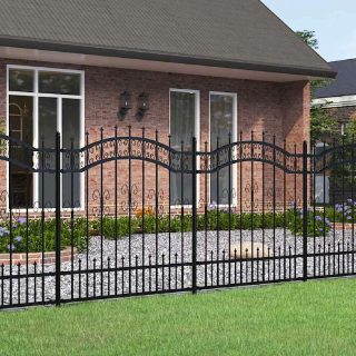 Vidaxl Clôture de Jardin Sommet de Lance Noir 165 cm