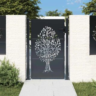 vidaXL Portail de jardin 105x130 cm - Anthracite