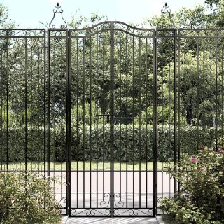 Vidaxl Portail jardin noir 121x8x200 cm - Fer forgé