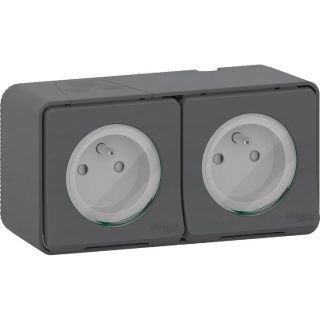 Schneider Electric Mureva - Double prise courant étanche Blanc