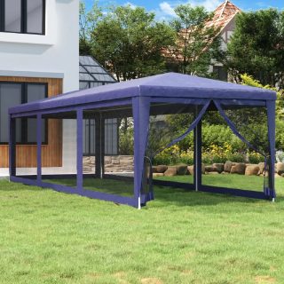 Vidaxl 319242 Tente de fête avec 8 parois latérales en maille Bleu 3x9 m PEHD