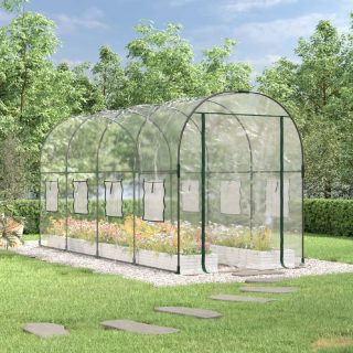 Vidaxl Serre Transparent 160x400x190 cm PVC et acier enduit de poudre