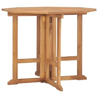 vidaXL Table à dîner pliable Ø90 - Teck