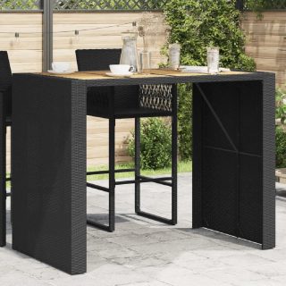 Vidaxl Table de bar avec rangement Noir 120x60x110 cm Résine tressée